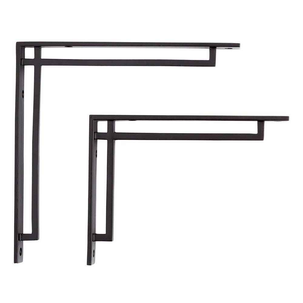 9" Harridge Cast Iron Shelf Bracket - Black Powder Coat 
