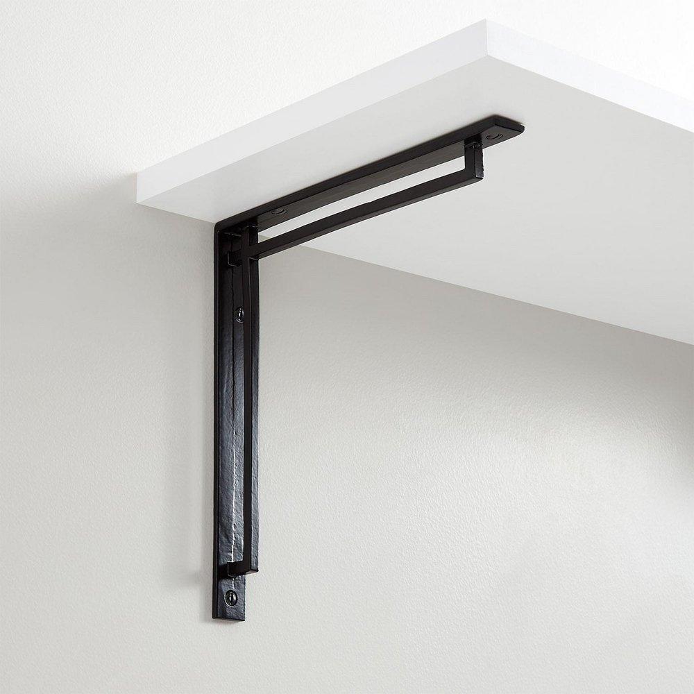 9" Harridge Cast Iron Shelf Bracket - Black Powder Coat 