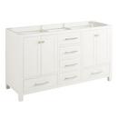 60 in. Floor Mount Vanity in White with Polished Nickel Hardware