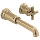 Single Handle Wall Mount Bathroom Sink Faucet in Luxe Gold (Handle Sold Separately)
