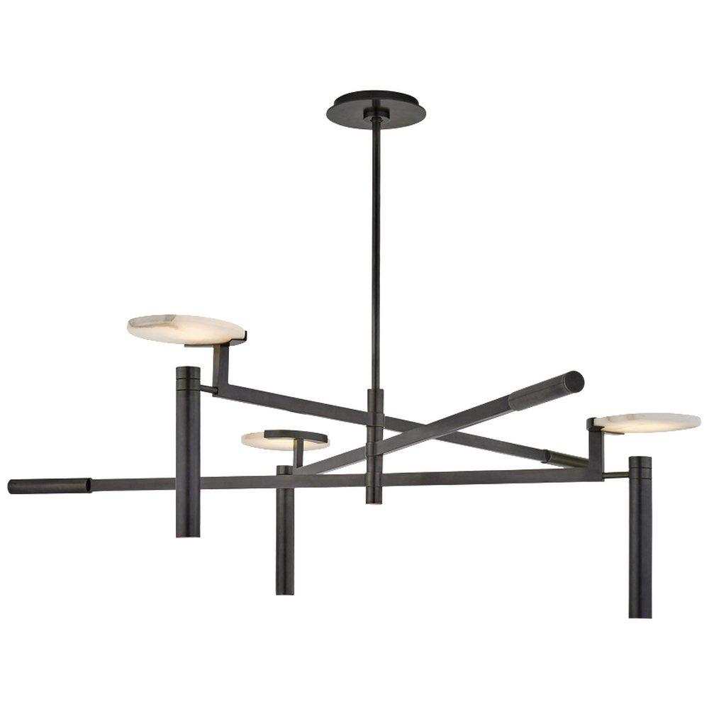 Visual Comfort & Co. Signature Bronze 14 x 44-3/4 in. 12W 3-Light LED Modern Chandelier 