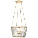 Visual Comfort & Co. Signature Hand-Rubbed Antique Brass 15 x 24 in. 60W 4-Light Incandescent Art Deco and Modern Chandelier 
