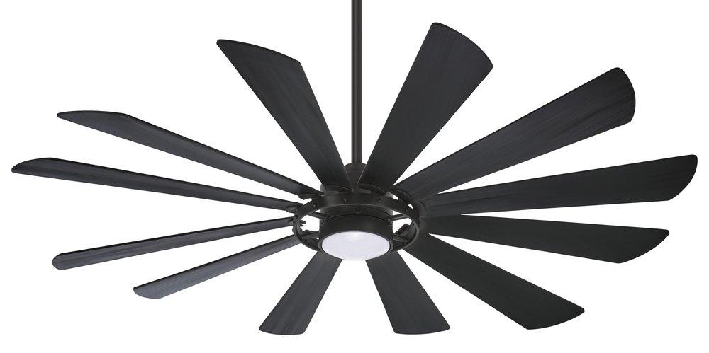 Minka Aire Textured Coal 12 Blades 65 in. Indoor Ceiling Fan with Integrated LED 