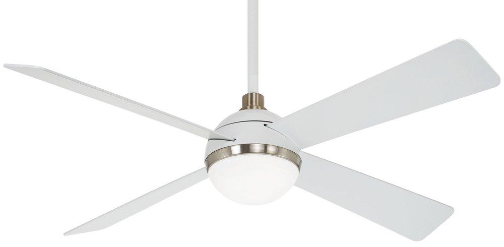 Minka Aire Flat White/Brushed Nickel 59.62W 1-Light 4-Blade LED Ceiling Fan 