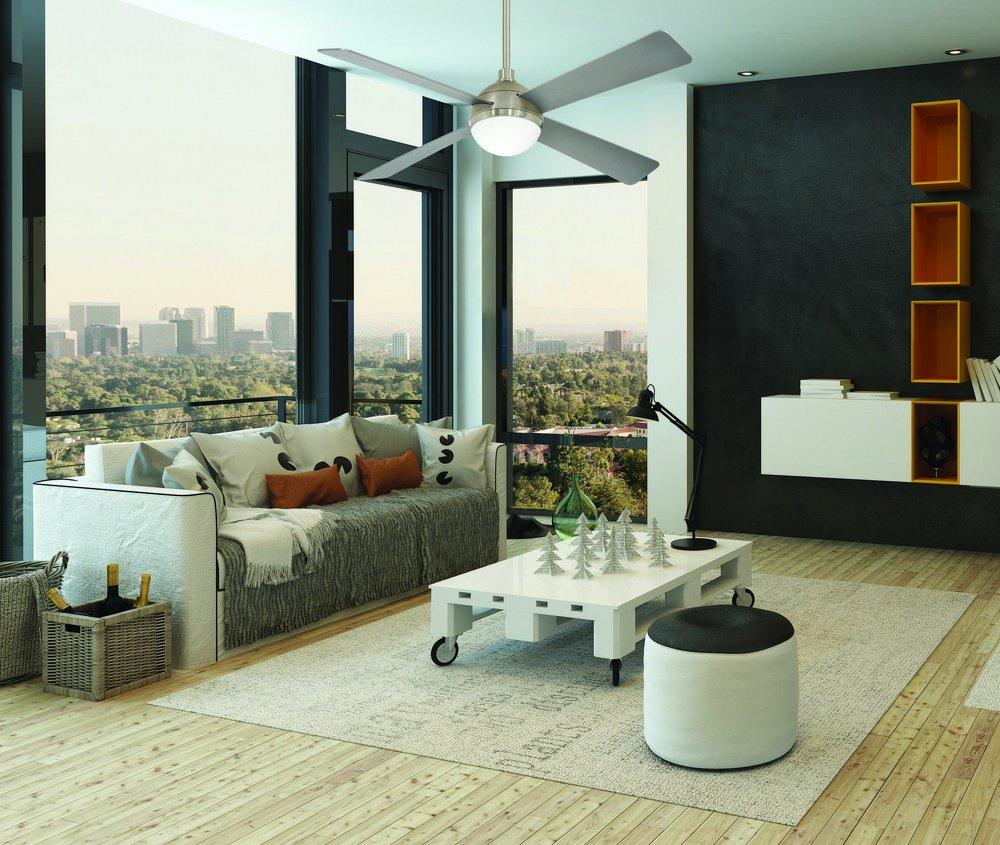 Minka Aire Brushed Steel/Brushed Nickel 59.62W 1-Light 4-Blade LED Ceiling Fan 