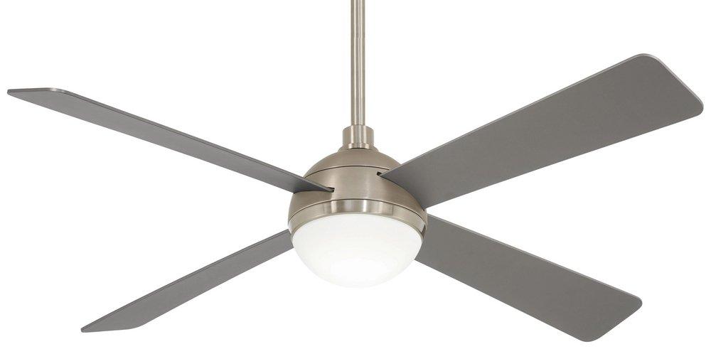 Minka Aire Brushed Steel/Brushed Nickel 59.62W 1-Light 4-Blade LED Ceiling Fan 