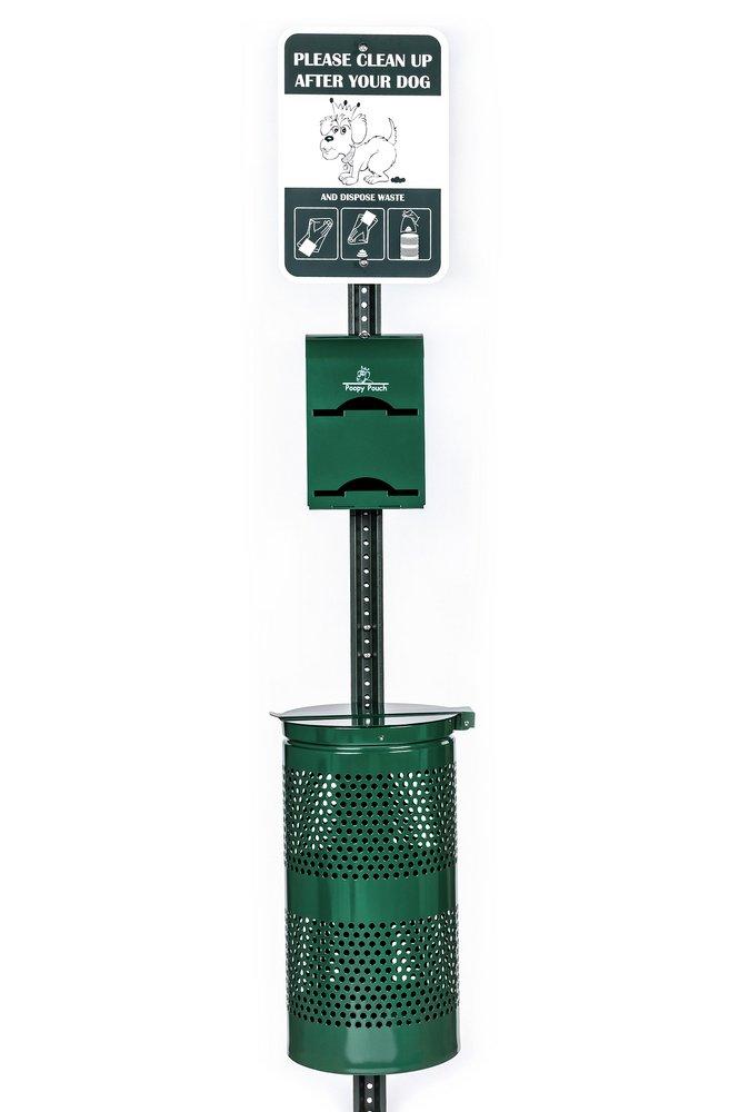 Crown Products Green 96 in. 10 gal Pet Waste Station in Green 