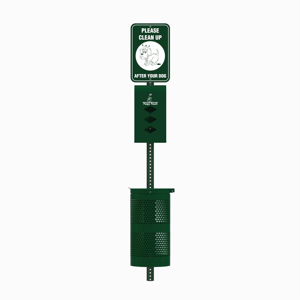 Crown Products Green 96 in. 10 gal Pet Waste Station in Green 