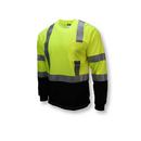 M Size Polyester T-Shirt in Hi-Viz Green and Black