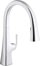 KOHLER Polished Chrome Single Handle Pull Down Kitchen Faucet 