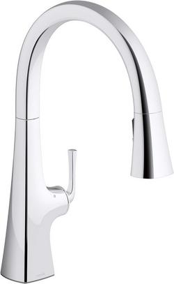 Single Handle Pull Down Touchless Kitchen Faucet in Polished Chrome