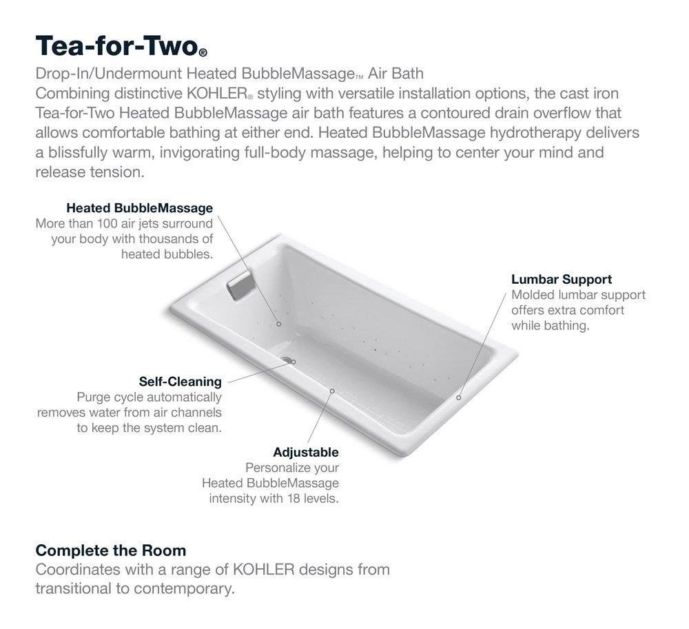 TEA-FOR-TWO HEATED BBM 5 FT BATH 