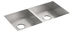 32 in. Undermount Stainless Steel Double Bowl Kitchen Sink