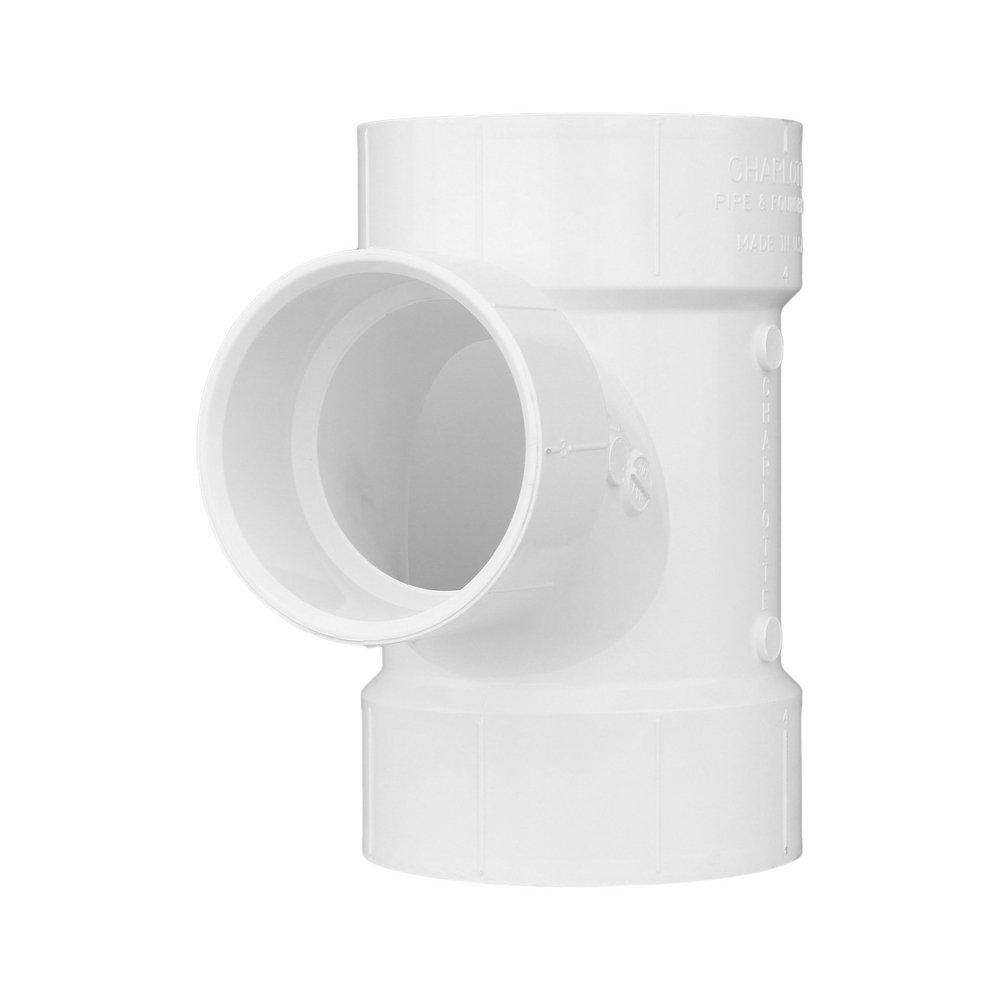 White PVC DWV Sanitary Tee 
