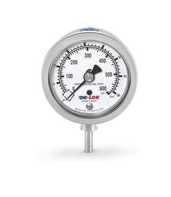 2-1/2 in. Stainless Steel Gauge 3/8 in. Tube Stub Connector LM Liquid 0-30 PSI