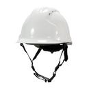 HDPE, EPS, Polyester, Polyethylene and Microfiber Vented Hard Hat with 4-Point Chin Strap in White
