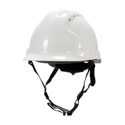 HDPE, EPS, Polyester, Polyethylene and Microfiber Vented Hard Hat with 4-Point Chin Strap in White