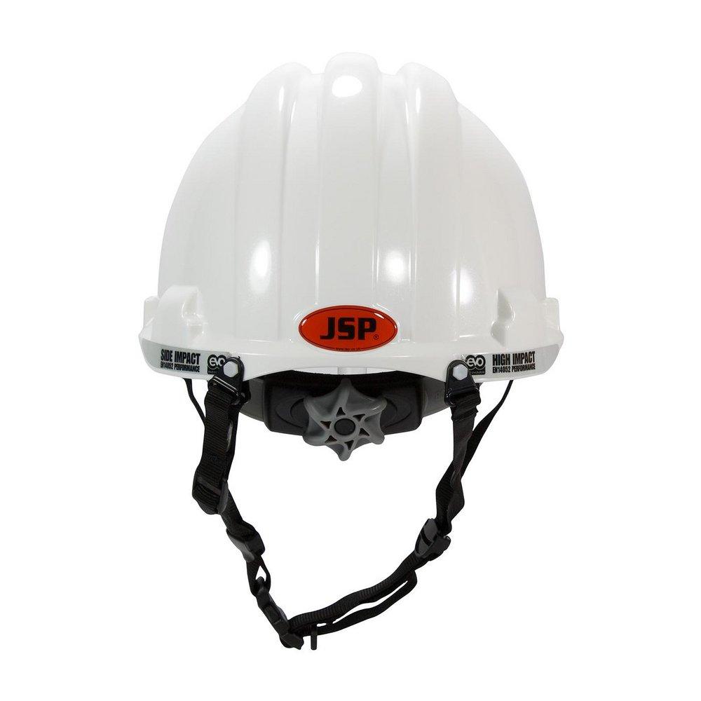 MK8 Evolution&reg; White HDPE, EPS, Polyester, Polyethylene and Microfiber Vented Hard Hat with 4-Point Chin Strap 