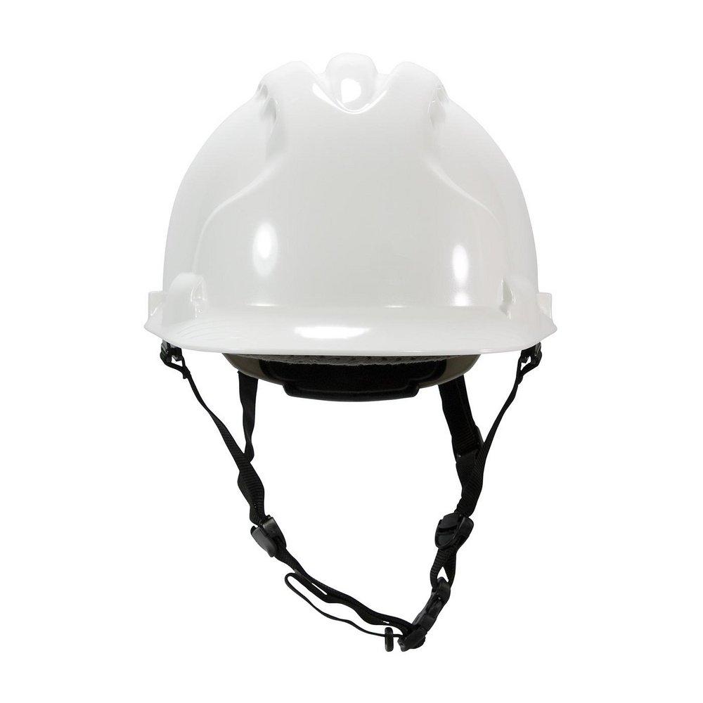 MK8 Evolution&reg; White HDPE, EPS, Polyester, Polyethylene and Microfiber Vented Hard Hat with 4-Point Chin Strap 