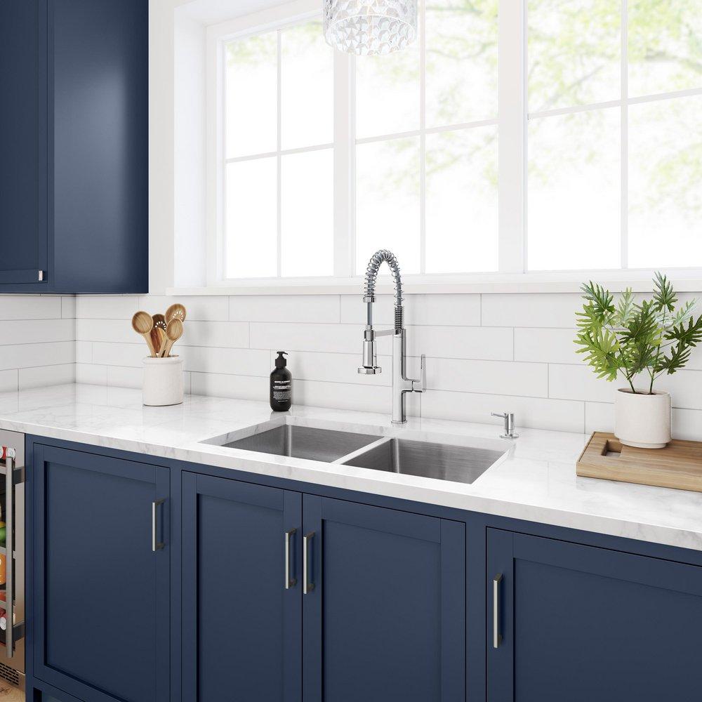 PROFLO&reg; Chrome Single Handle Pull Down Kitchen Faucet with Two-Function Spray 