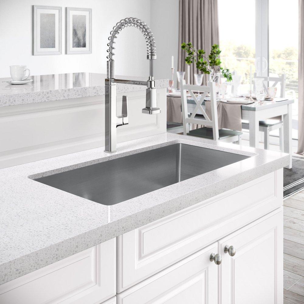 PROFLO&reg; Chrome Single Handle Kitchen Faucet 