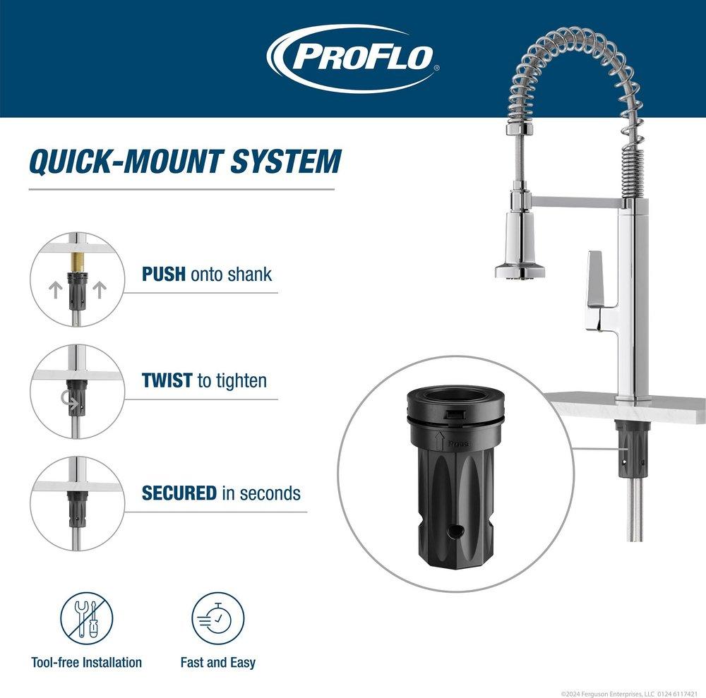 PROFLO&reg; Brushed Nickel Single Handle Pull Down Kitchen Faucet with Two-Function Spray 
