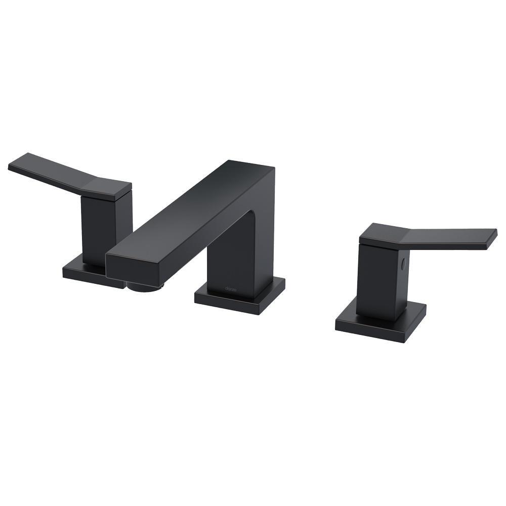 Gerber Plumbing Satin Black Two Handle Widespread Bathroom Sink Faucet Lever Handle 