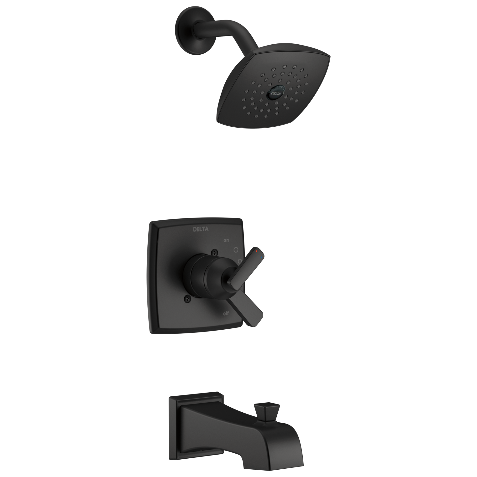 Delta Faucet Matte Black Two Handle Single Function Bathtub & Shower Faucet (Trim Only) 