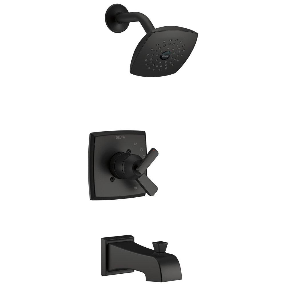 Delta Faucet Matte Black Single Handle Multi Function Bathtub & Shower Faucet Trim Only 
