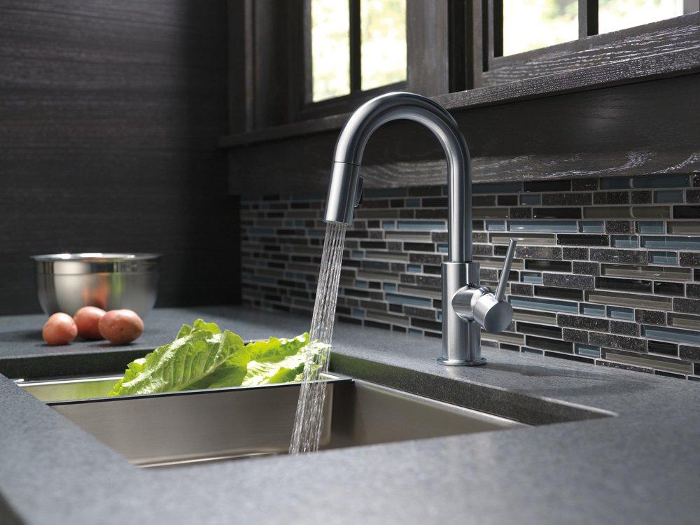 Single Handle Pull Down Bar Faucet in Arctic Stainless 