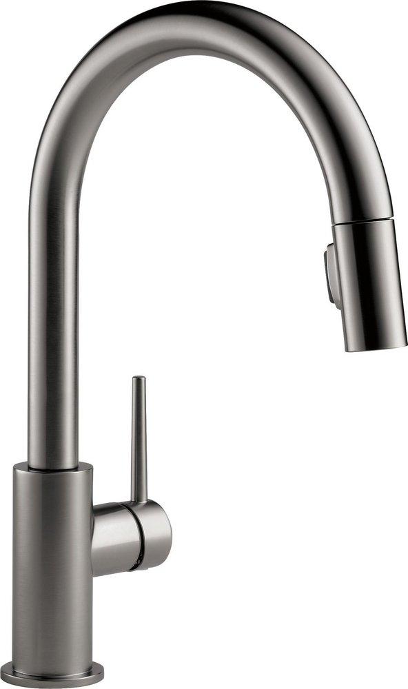 Delta Faucet Black Stainless Single Handle Pull Down Kitchen Faucet 