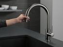 Delta Faucet Black Stainless Single Handle Pull Down Kitchen Faucet 