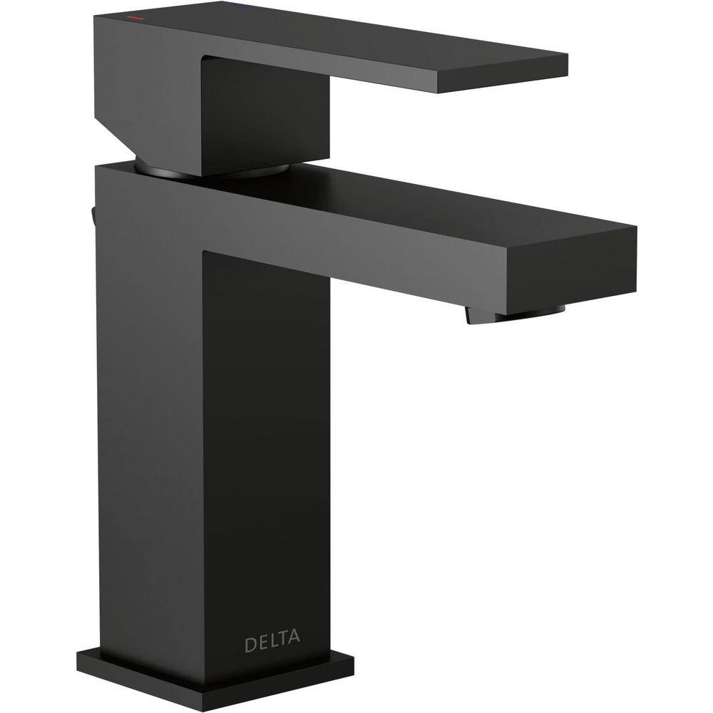 Delta Faucet Matte Black Single Handle Monoblock Bathroom Sink Faucet 