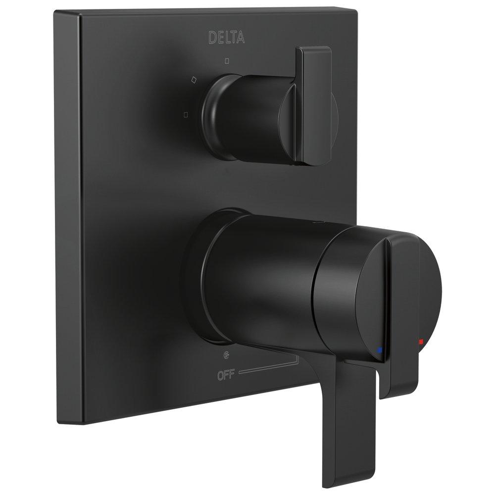 Delta Faucet Matte Black Three Handle Bathtub & Shower Faucet Trim Only 