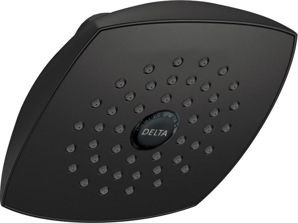 Delta Faucet Matte Black Single Function Full Showerhead 