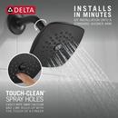 Delta Faucet Matte Black Single Function Full Showerhead 
