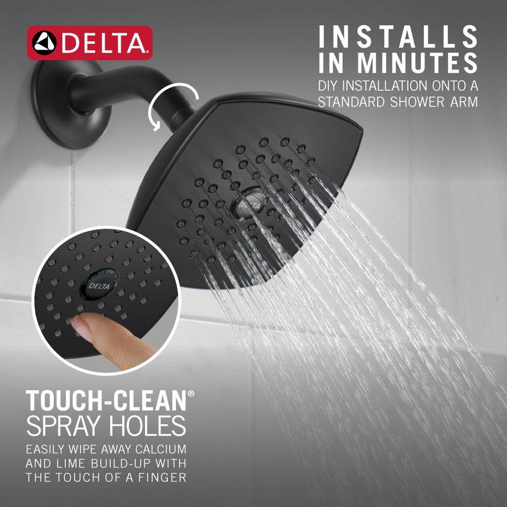 Delta Faucet Matte Black Single Function Full Showerhead 
