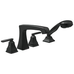 Two Handle Roman Tub Faucet with Hand Shower in Matte Black (Trim Only)