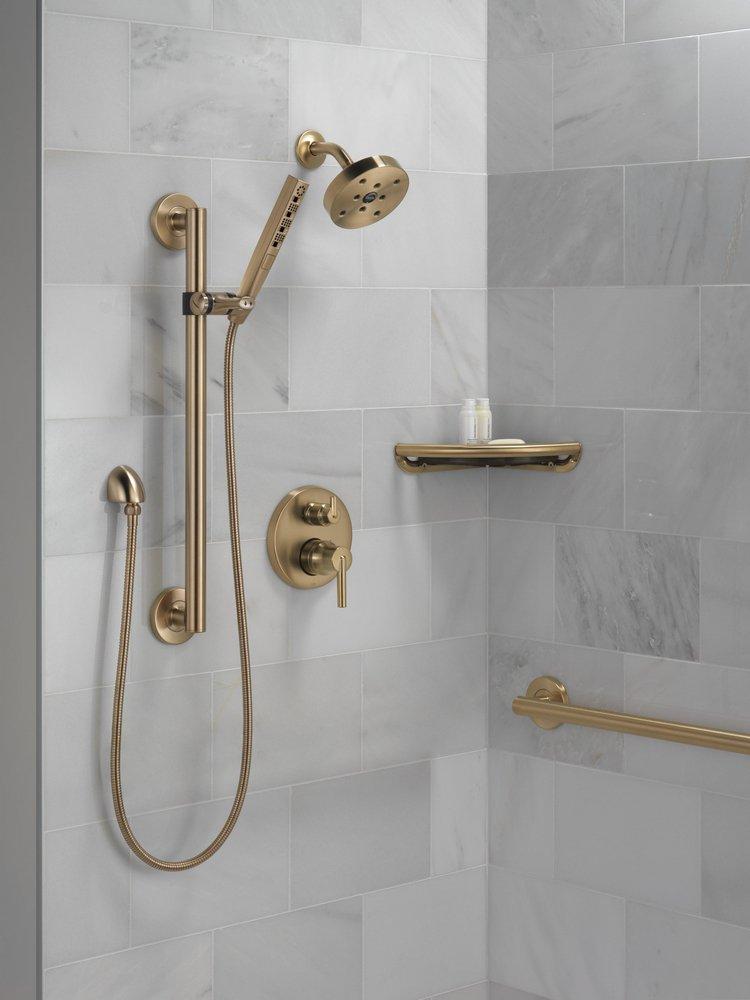 Delta Faucet Brilliance Champagne Bronze Two Handle Pressure Balancing Valve Trim with Integrated Diverter 