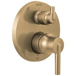 Two Handle Pressure Balancing Valve Trim with Integrated Diverter in Brilliance® Champagne Bronze