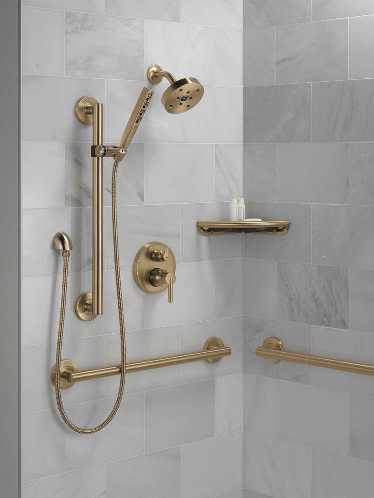 Delta Faucet Brilliance Champagne Bronze Two Handle Pressure Balancing Valve Trim with Integrated Diverter 