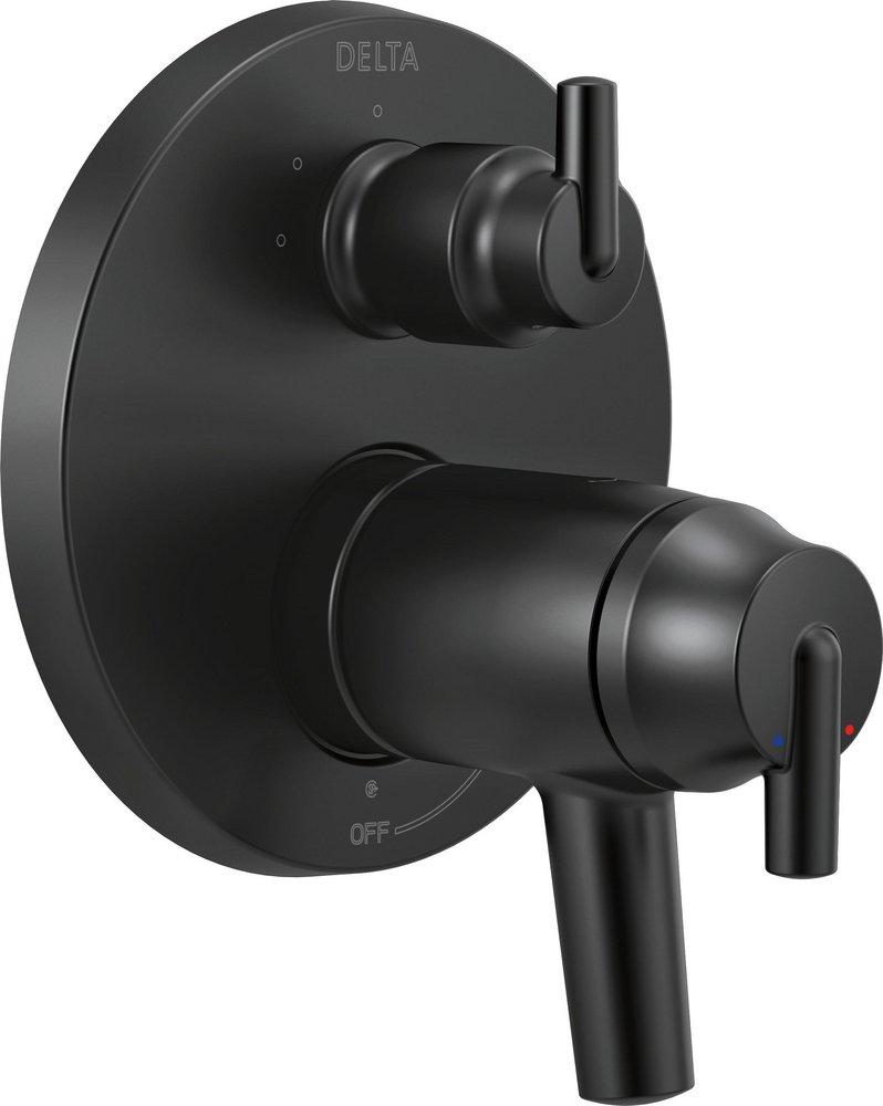 Delta Faucet Matte Black Three Handle Bathtub & Shower Faucet Trim Only 