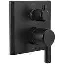 Delta Faucet Matte Black Two Handle Pressure Balancing Valve Trim with Integrated Diverter 