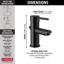 Delta Faucet Matte Black Single Handle Monoblock Bathroom Sink Faucet 