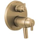 Three Handle Thermostatic Valve Trim with Integrated Diverter in Brilliance® Champagne Bronze
