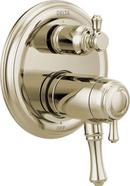 Delta Faucet Brilliance&reg; Polished Nickel Three Handle Thermostatic Valve Trim with Integrated Diverter 
