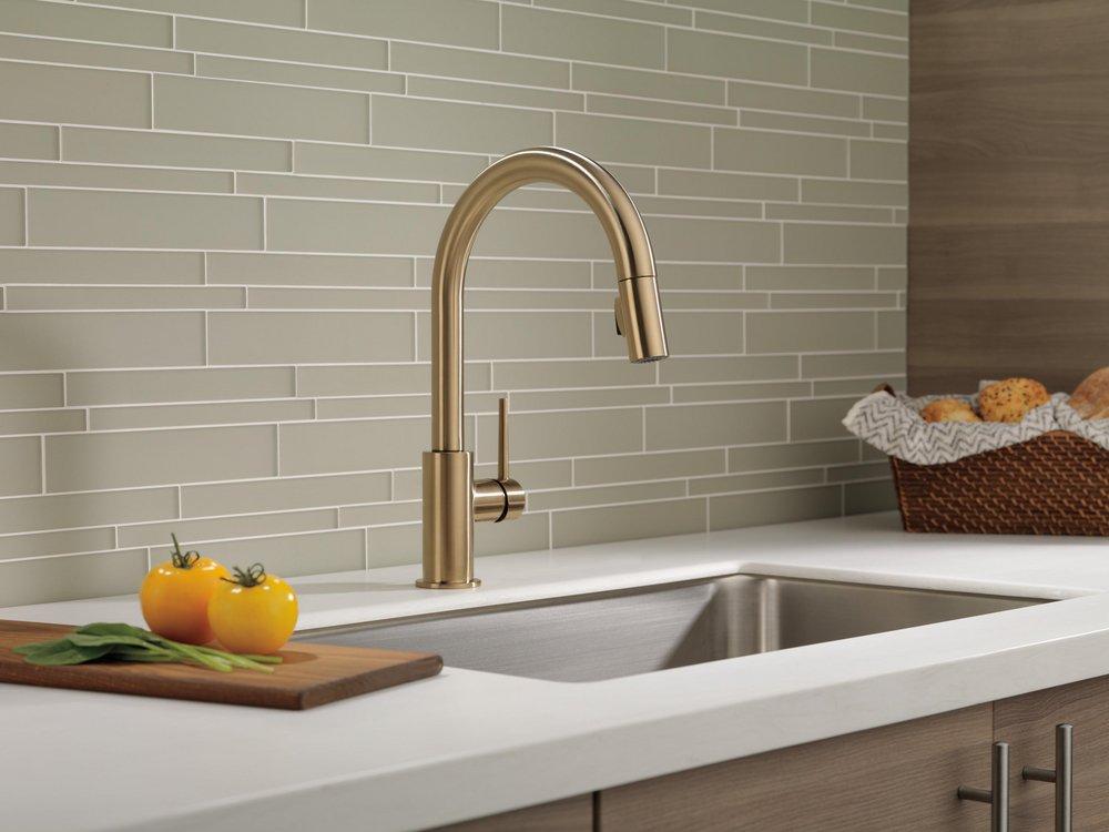Delta Faucet Champagne Bronze Single Handle Pull Down Kitchen Faucet 