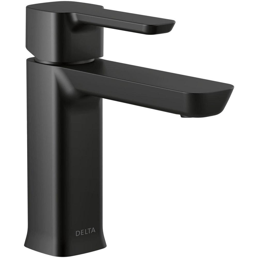 Delta Faucet Matte Black Single Handle Monoblock Bathroom Sink Faucet 