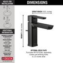 Delta Faucet Matte Black Single Handle Monoblock Bathroom Sink Faucet 