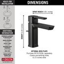 Delta Faucet Matte Black Deck Mount Bathroom Sink Faucet with Single Lever Handle 
